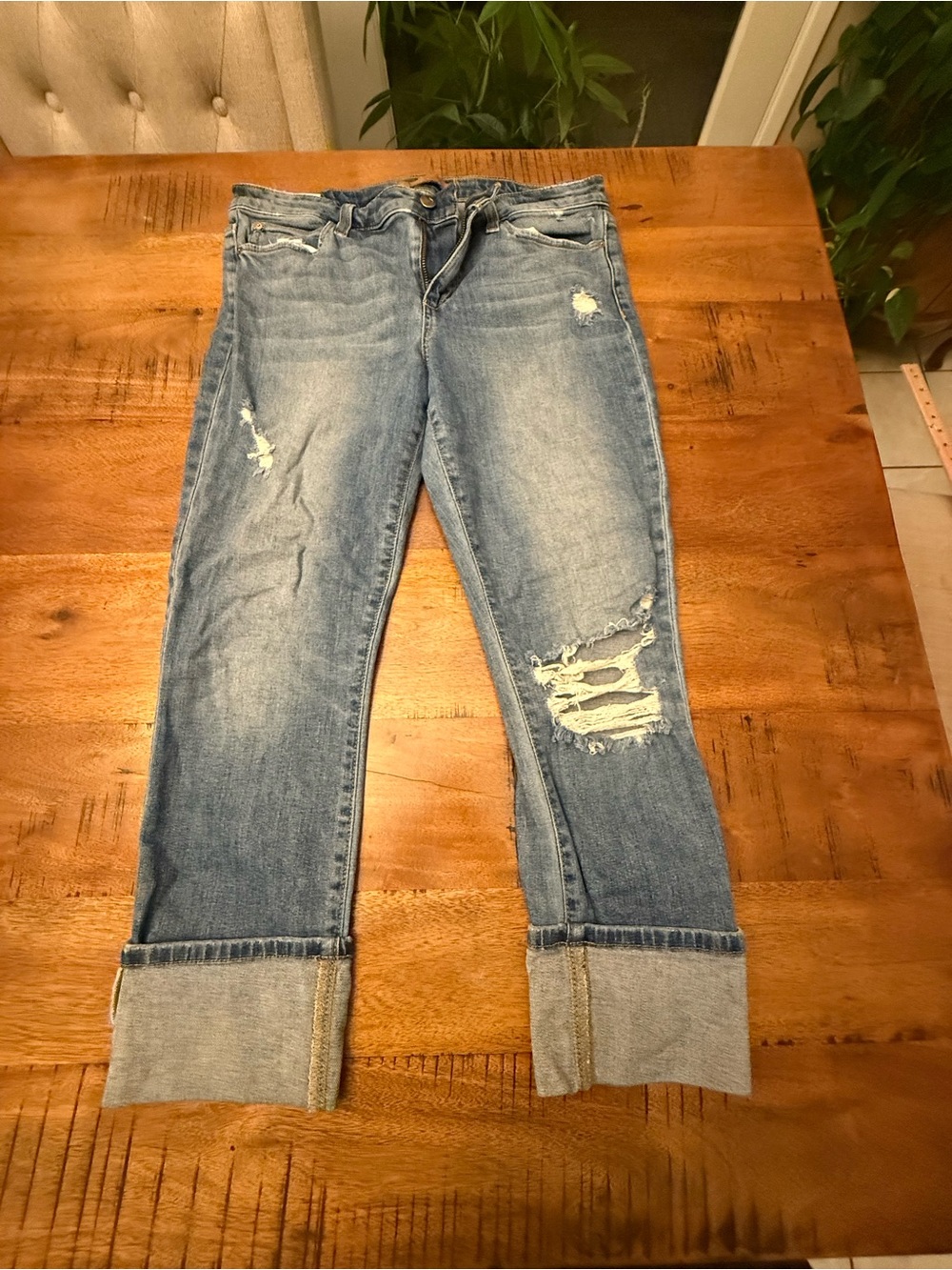 Joes Jeans Distressed Cuffed Women's Blue Jeans Capri Size 31